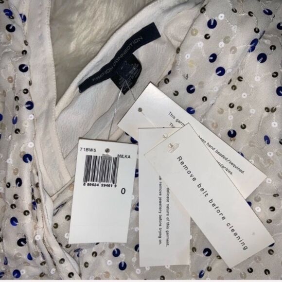 new with tags French Connection dress in a size 0 white and blue - Picture 3 of 6